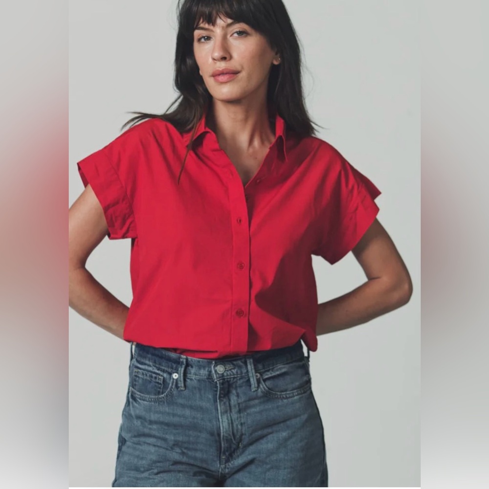 The Shirt, Rochelle Behrens, The Short Sleeve Boyfriend Shirt, Large